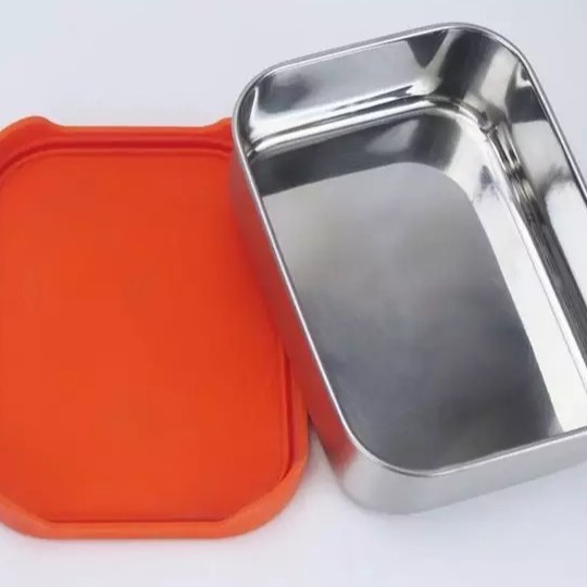 Stainless Steel Lunch Box Anti Tumpah Tutup Silicone