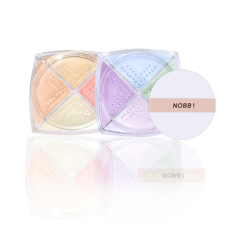 [BPOM] 100 % Original NOBB Four Color Velvet Loose Powder / Oil Controller Matte lightweight Translucent Loose Setting Loose Powder