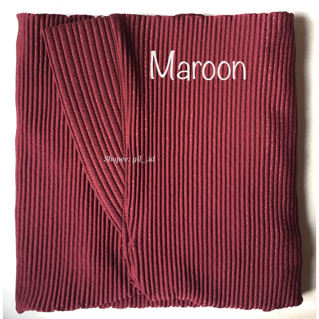 HIJAB PLISKET JERSEY SIDO ORIGINAL / BERGO INSTAN DENGAN TALI-Maroon