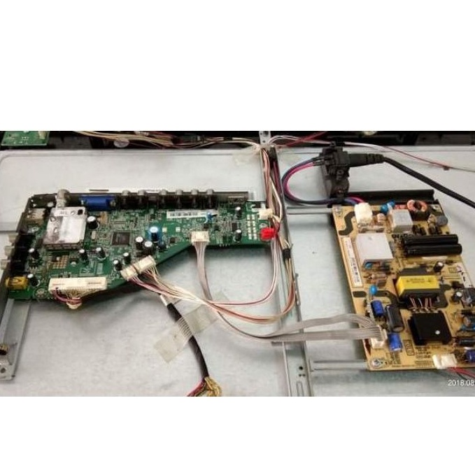 MESIN MODUP MB MAINBOARD DAN PSU POWER SUPLAY SUPPLY TV POLYTRON 23D651