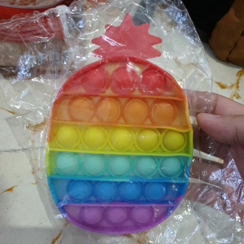 Pop It Buah Apel Strawberry Nanas, Kaki Rainbow | Popit Jerapah Rainbow-2
