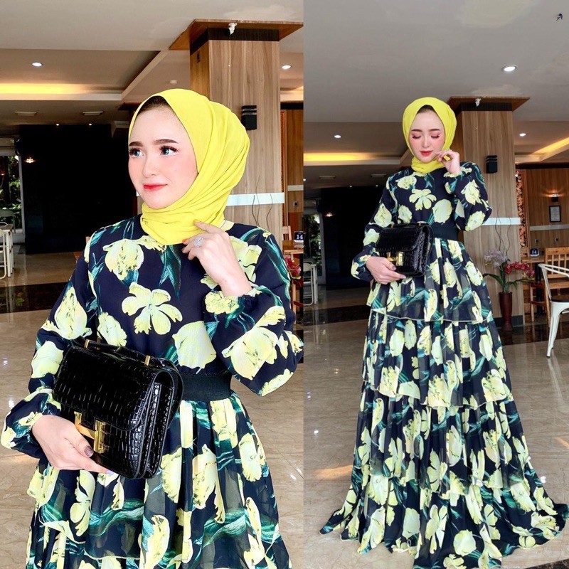 DRESS TINGKAT FLOWER BY SHELLASAUKIA ORIGINAL