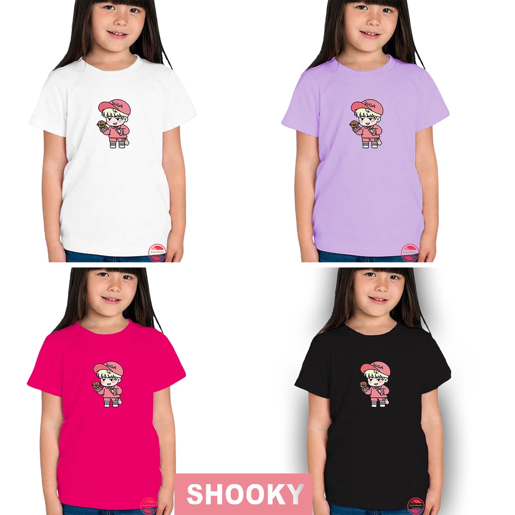 BAJU ANAK PEREMPUAN / BTS KARAKTER SHOOKY SUGA / ANIME BTS KPOP LOVER / DISTRO BANDUNG