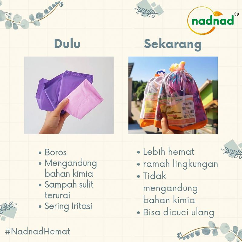 Menspad Nadnad Pembalut Kain Cuci Ulang Murah / Menstrual Pad Pembalut Wanita [ Bunda Altaf ]