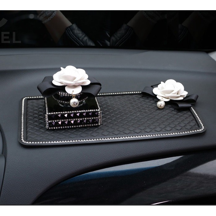 Antiselip Dashboard Mobil DAD Bunga Passion Flower Daisy Premium Import BESAR 29.5 x 15cm