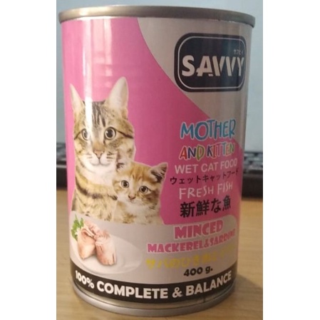 Savvy 400gr makanan basah kalengan kucing Daging Tuna