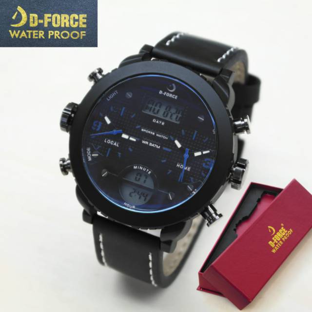 jam tangan pria Dforce original water resistance 5.2cm