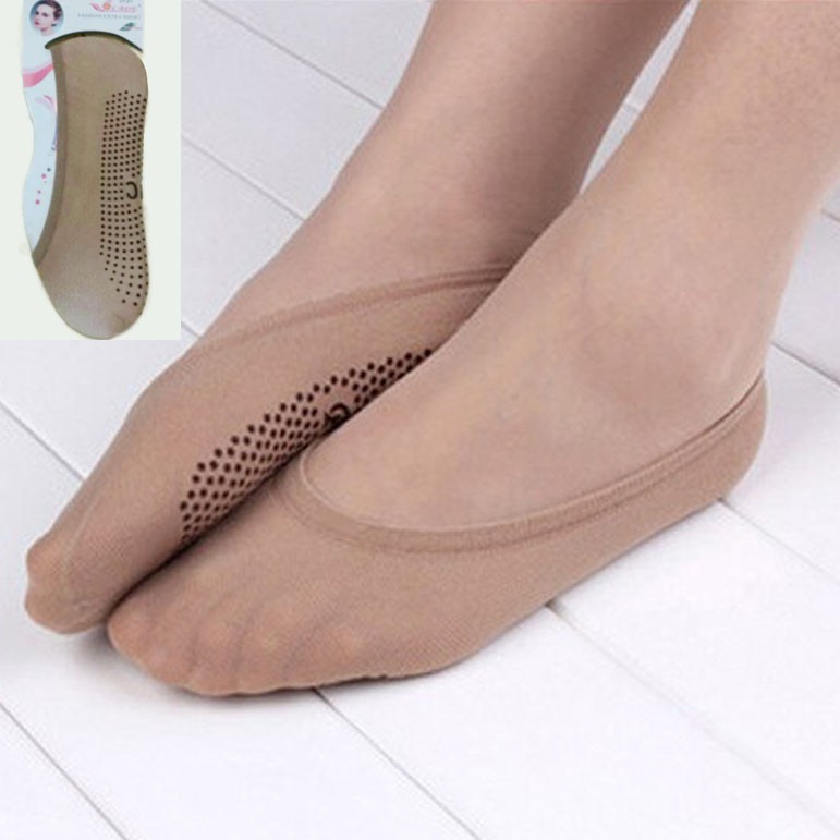 Kaos Kaki Tapak Anti Licin Bahan Seperti Stoking Strech Cewe Cowok Invisible Socks Dengan Anti Slip