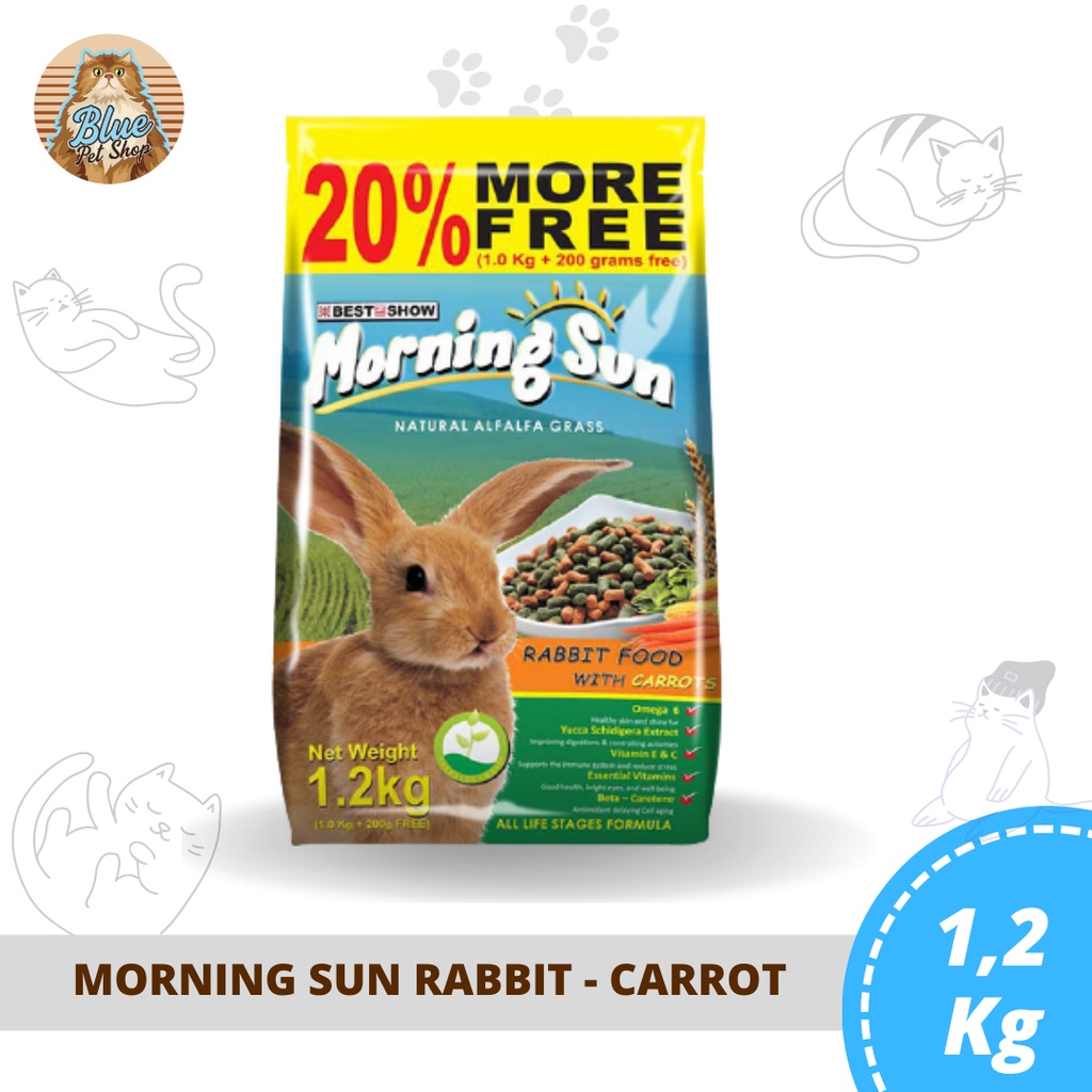 Morning Sun 1,2 Kg Makanan Kelinci Impor Pakan Pelet Kelinci Makanan Hewan