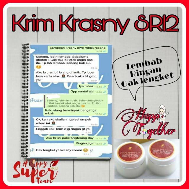 Krasny Day &amp; Night Cream SR12 Cream Wajah BPOM Kulit Kering Kusam Cream Pencerah Herbal