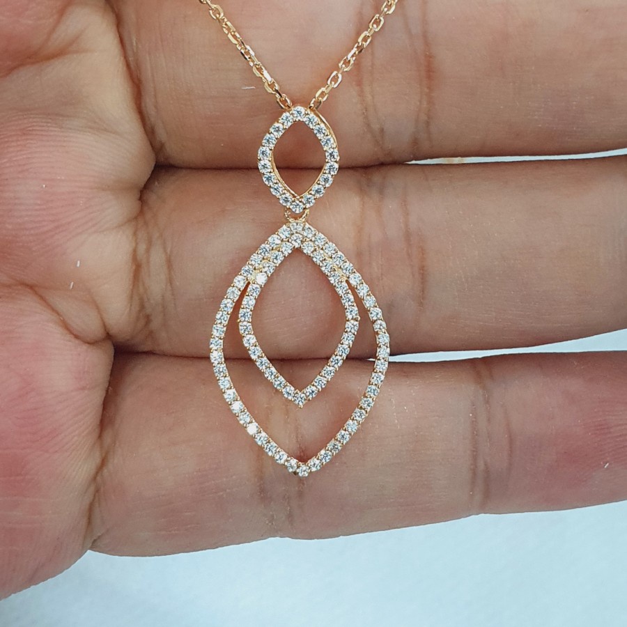 kalung siem model ad mata variasi ad emas 75% 750 75 % 17k