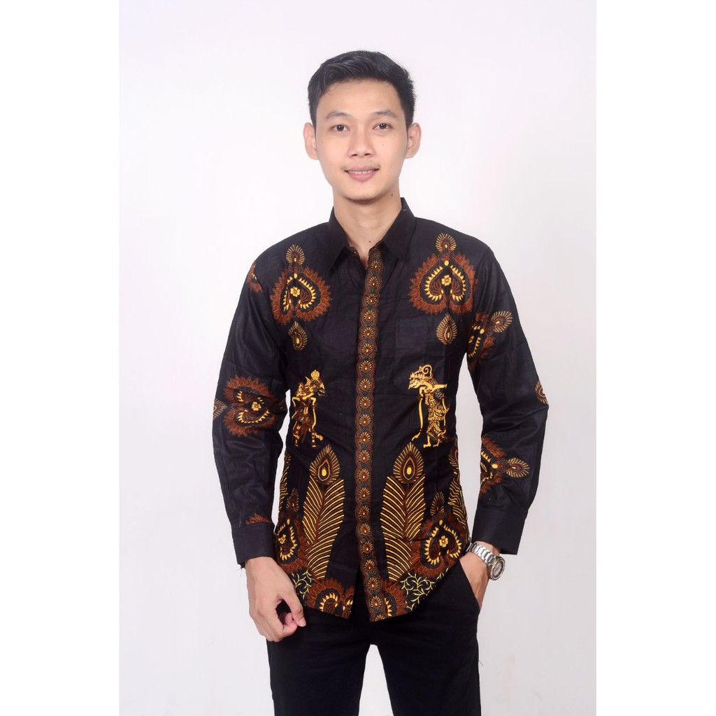 BSWART BATIK HRB026 Kenongo Hem Pendek Padi Pekalongan M L XL Batik Pria MURAH