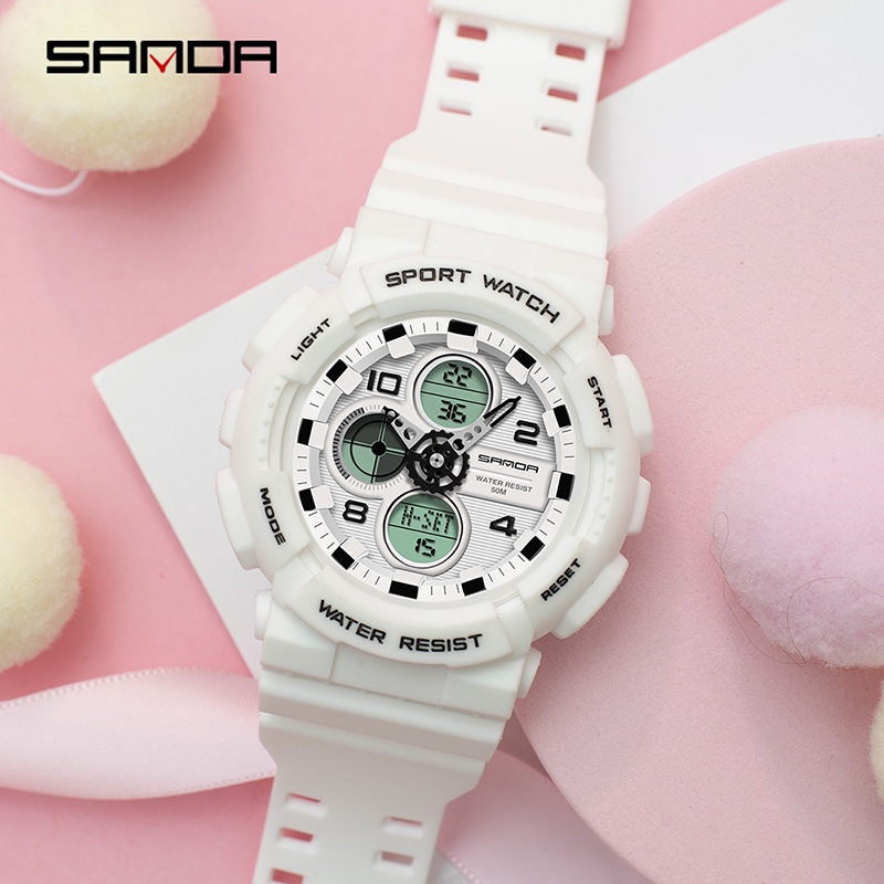 SANDA 6027 Jam Tangan Pria Digital Analog Tali Rubber Shockproof Anti Air WATCHKITE WKOS