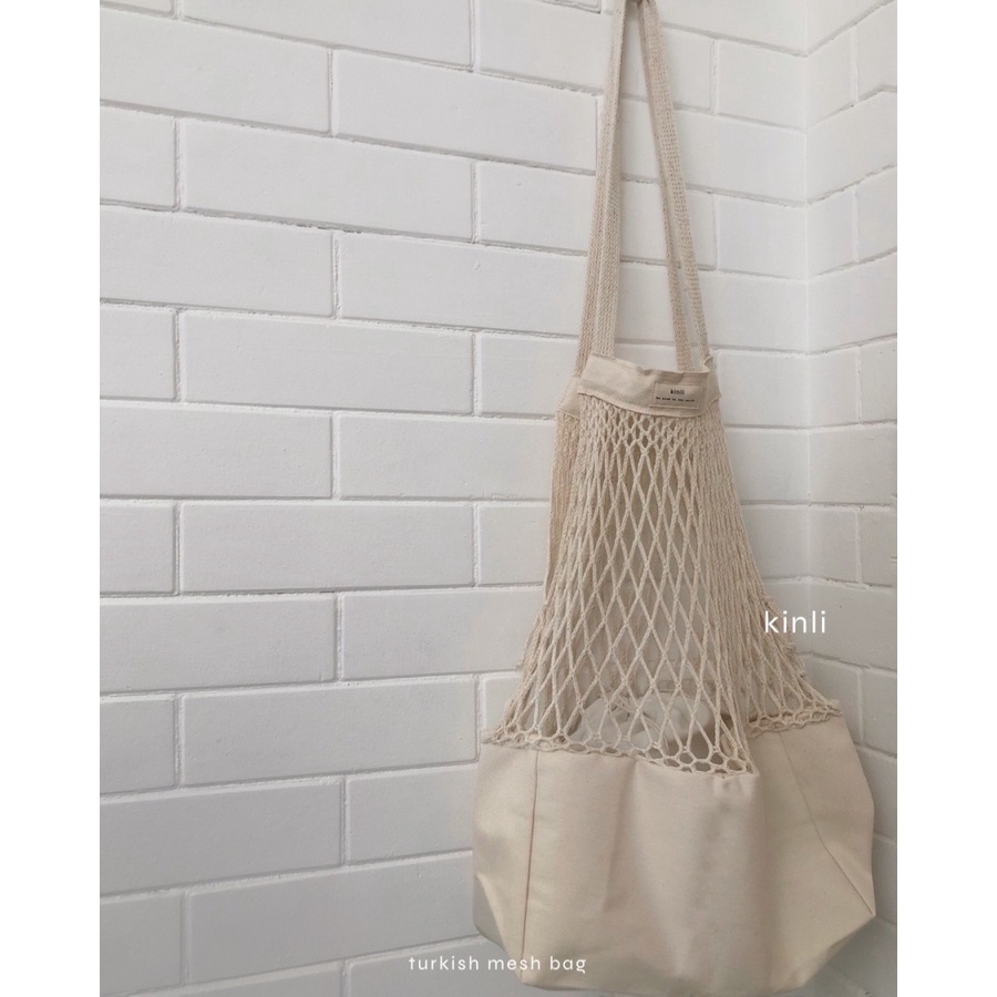 turkish grocery linen mesh bag reusable sustainable canvas bag