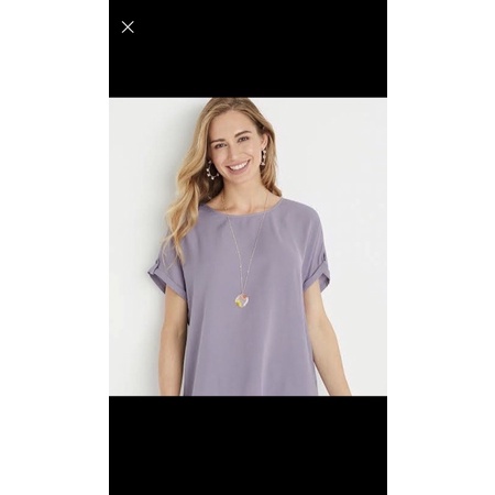 MRCS Blouse Lilac Zipper Jumbo Bigsize Branded Sisa Ekspor