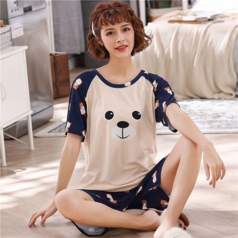 Baju tidur cewek Hotpants bahan kaos import halus dan adem