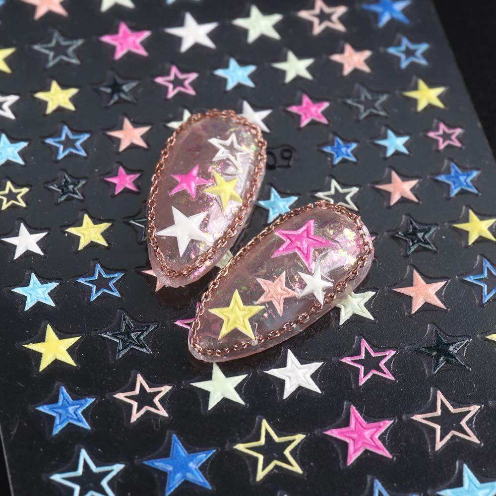 MXBEAUTY Stiker Nail Art Kreatif Relief Cinta Hati Konstelasi Bulan Cosmic Manicure Tool