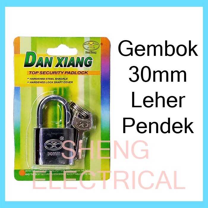 Gembok 30 Mm Kunci Pintu Pagar Rumah Kamar Toko Gerbang 30mm Leher Pendek Serba Guna Serbaguna