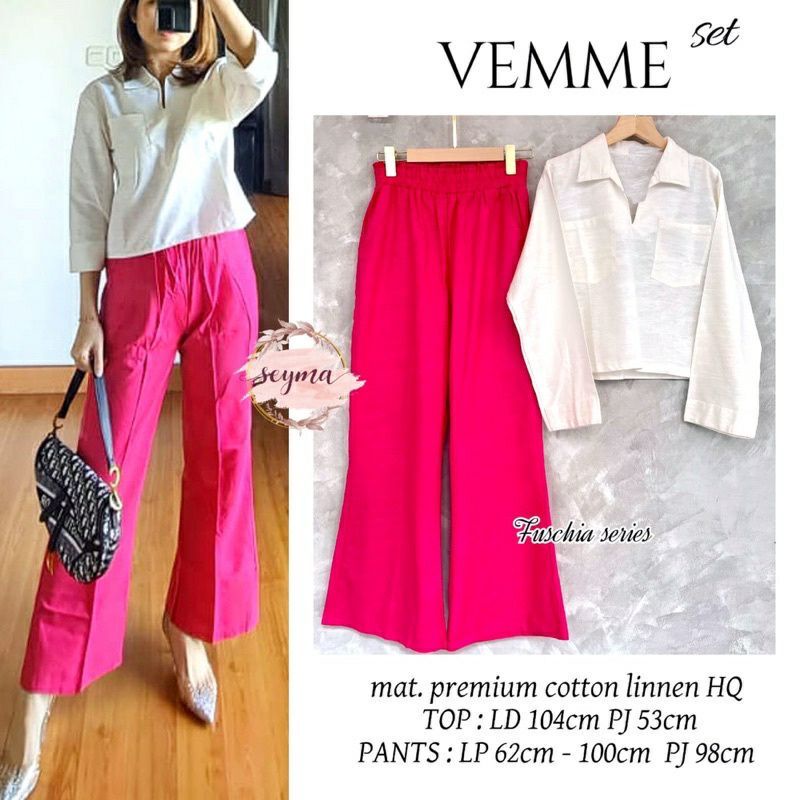 Vemme Set Wanita Linen Premium