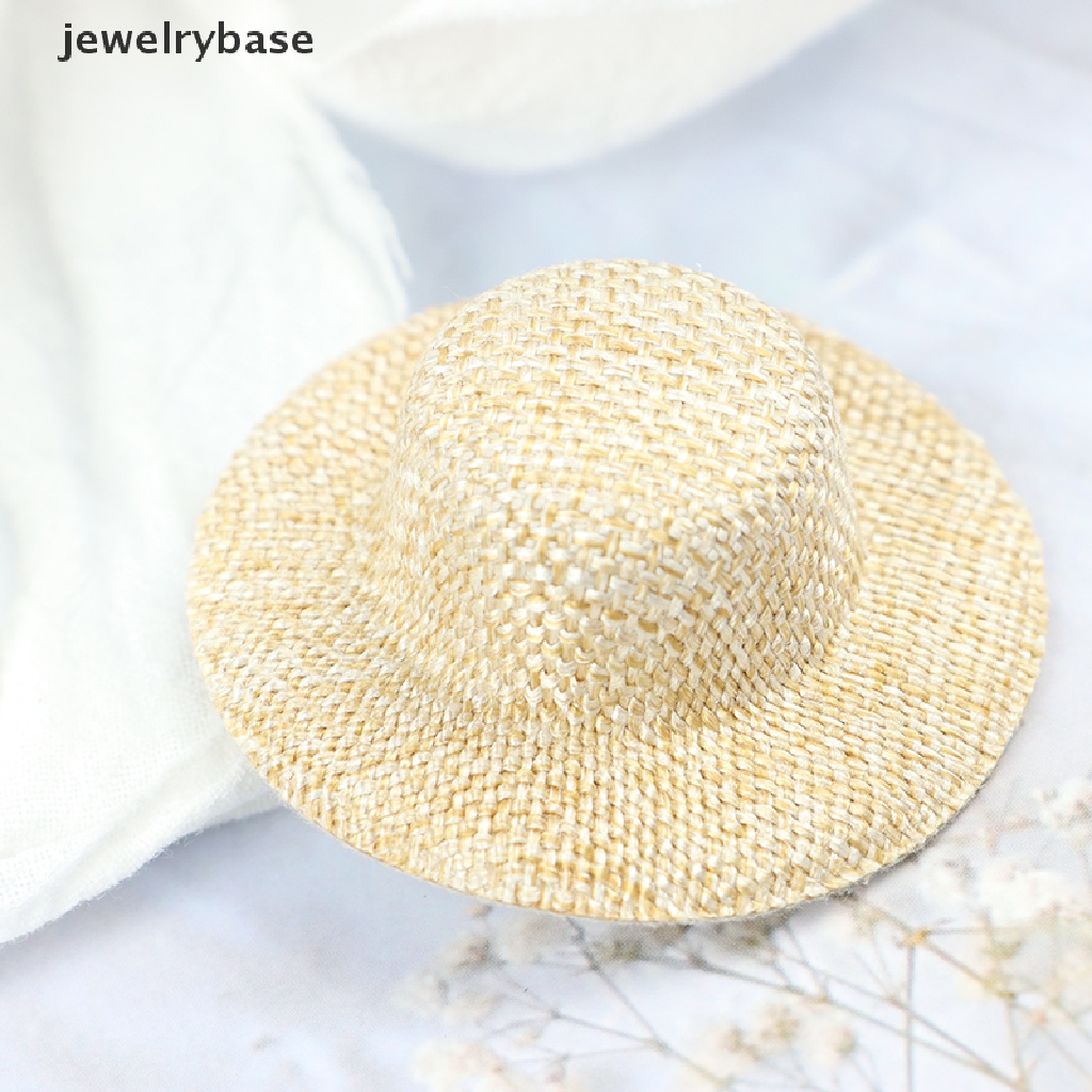 (jewelrybase) 2pcs Miniatur Topi Jerami Untuk Aksesoris Rumah Boneka