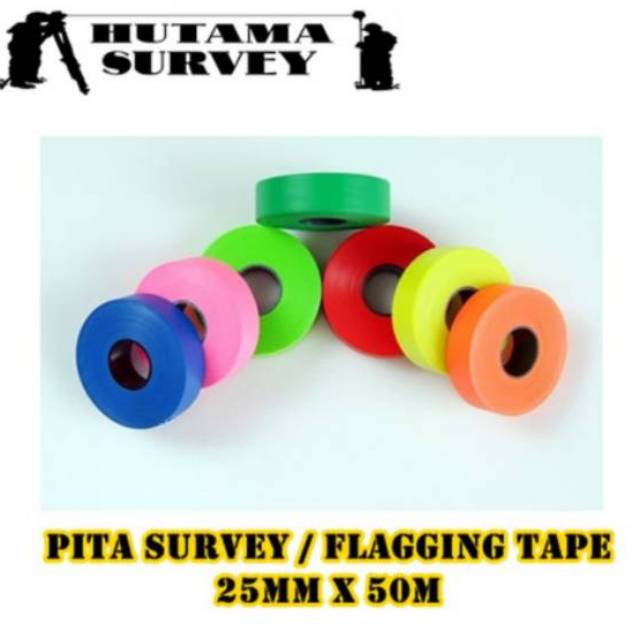 

Pita Survey 25mm x 50m Tape Merah Kuning Hijau Biru Putih Limited