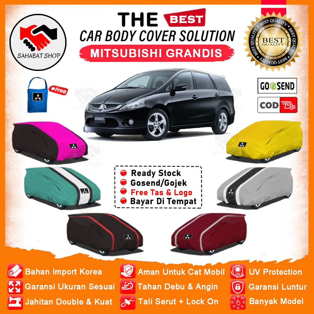 Sahabat Body Cover Mobil Grandis / Sarung Penutup Mitsubishi Grandis Outdoor / Selimut Mantel Tutup Pelindung Jas Kerudung Mantol Kelambu Bungkus Pembungkus Kerodong Tutupan Terpal Mobil Grandis Waterproof Anti Air Model Orange