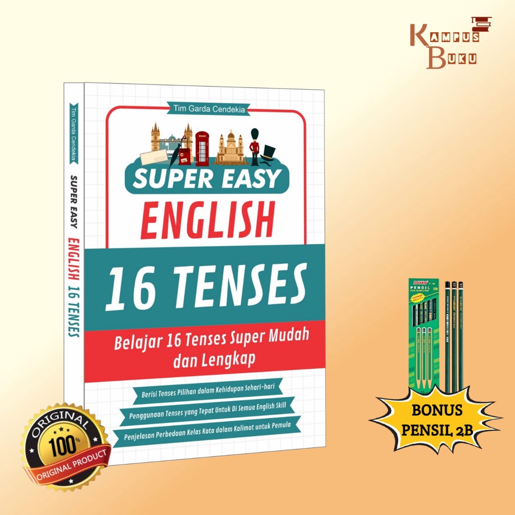 BUKU BAHASA INGGRIS 16 TENSES - SUPER EASY ENGLISH 16 TENSES