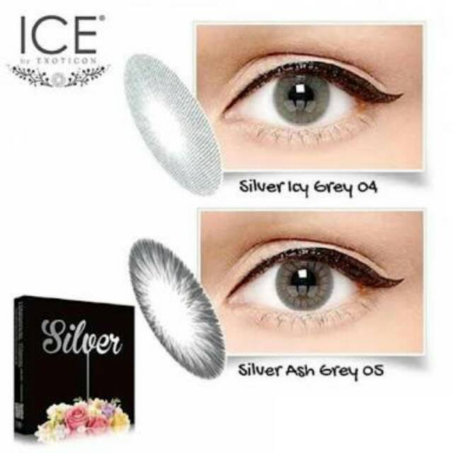 ice silver softlens warna diameter besar tanpa pinggiran hitam mirip nobluk ready minus