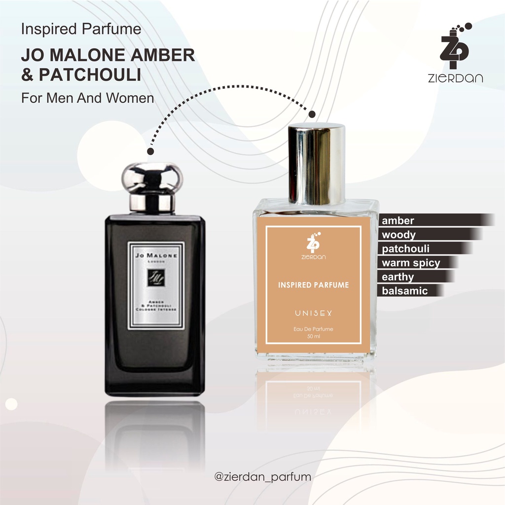 Zierdan Inspired Parfum Jo Malone Amber &amp; Patchouli Parfume Farfum  Minyak Wangi Tahan Lama Pria &amp; Wanita Unisex