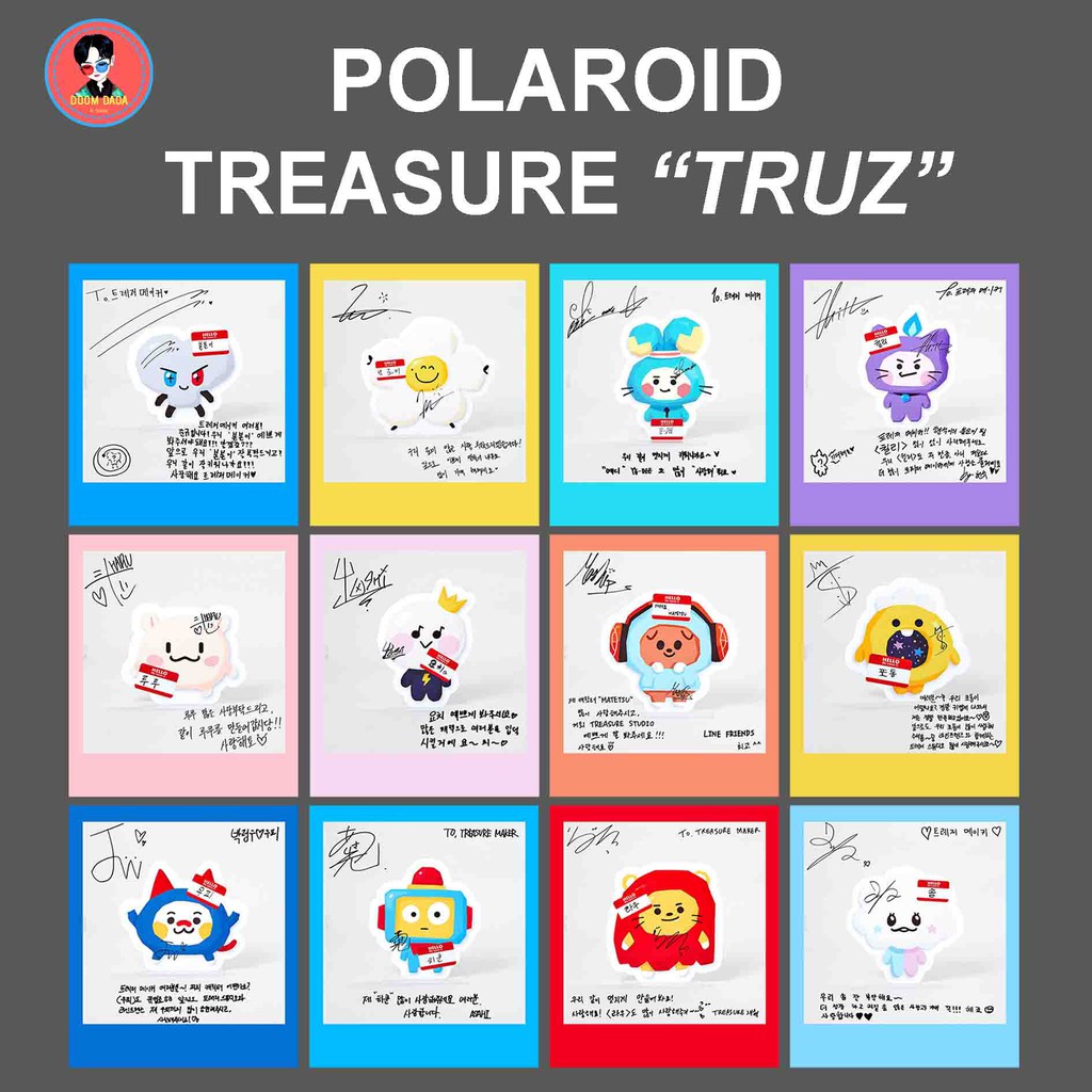 POLAROID TREASURE TRUZ KARAKTER LINE / STIKER TREASURE KPOP