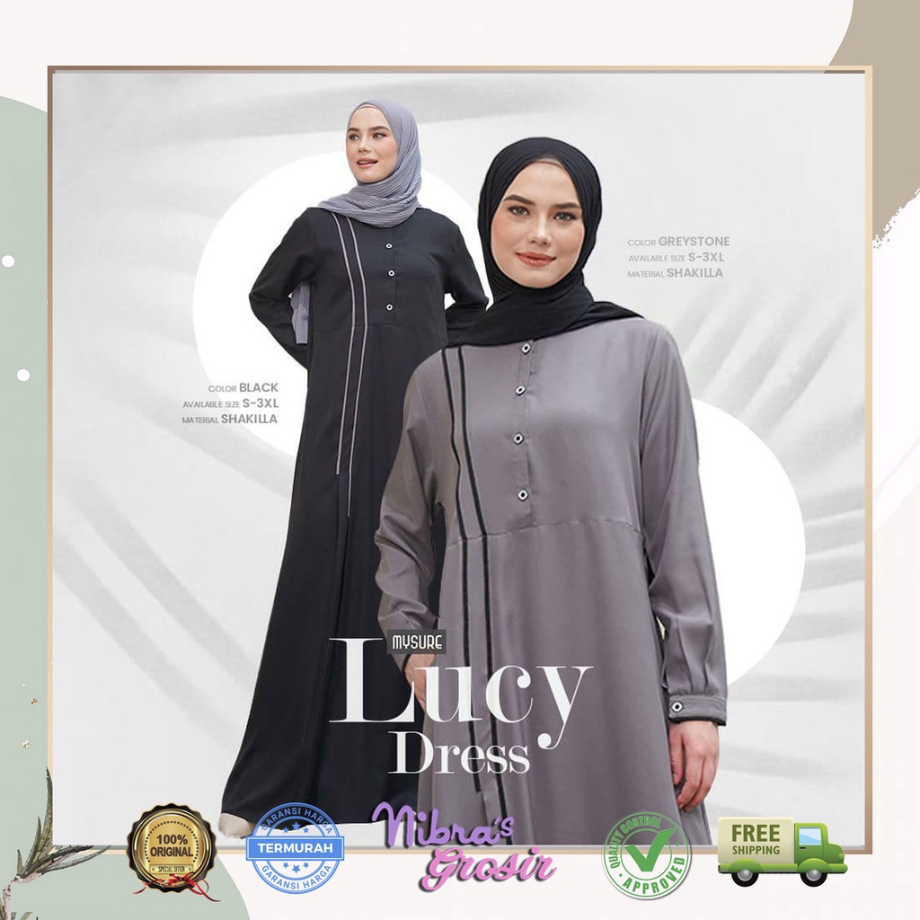 [ PROMO SALE ] TERBARU MYSURE LUCY DRESS GAMIS DEWASA TTERBARU / GAMIS MUSLIMAH / GAMIS MYSURE / GRE