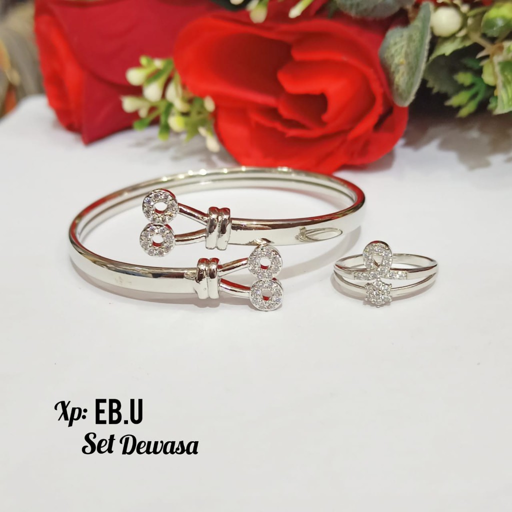 Gelang TITANIUM Bangle Dewasa FREE cincin varian motif,perhiasan emas Korea tidak karat COD