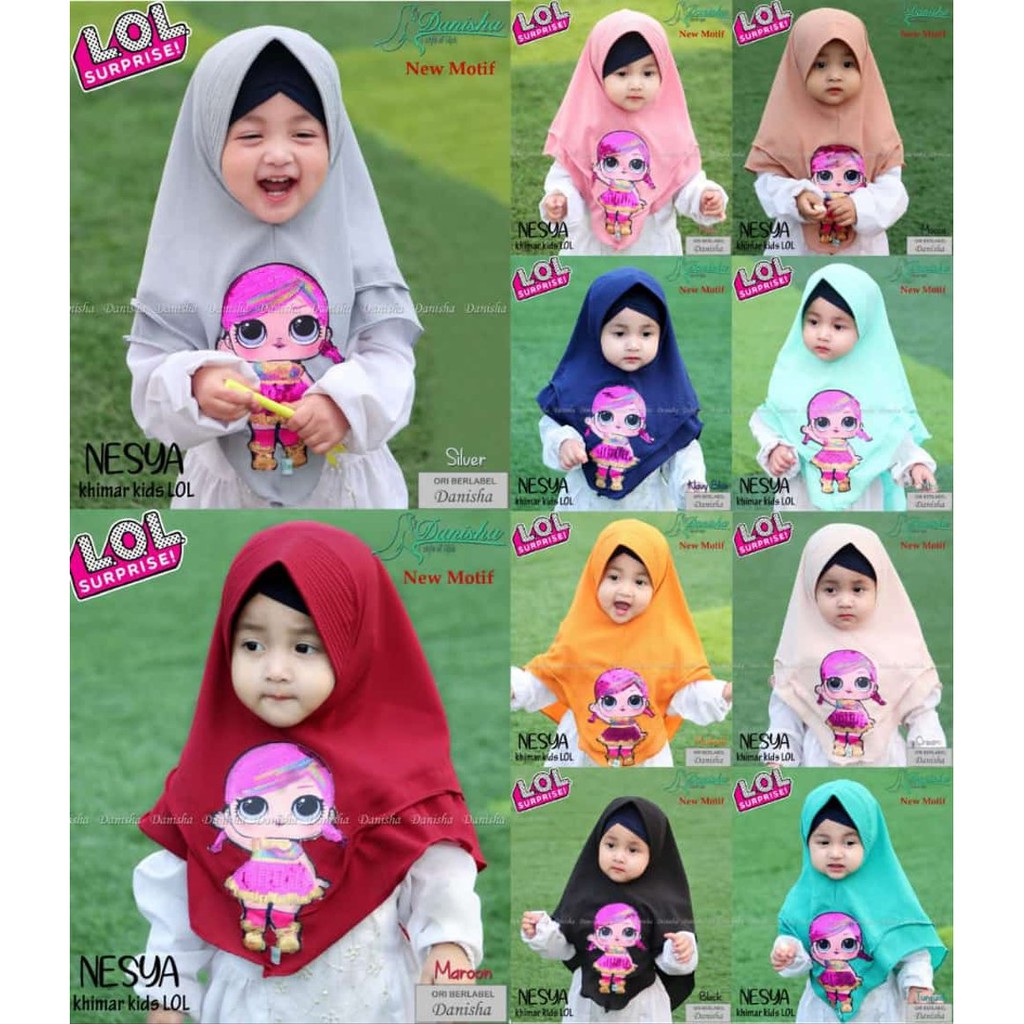 Alny Hijab -  Jilbab Anak Led 2 Layer / Hijab Led Anak Simpel Pet Led