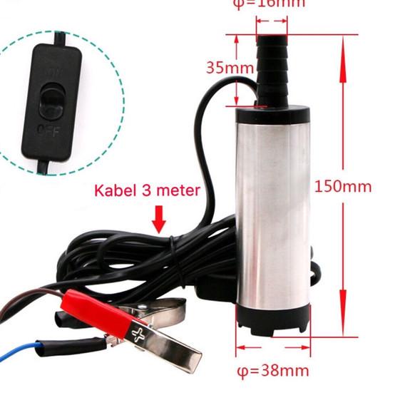 pompa air celup 24V DC mini submersible pompa minyak solar air celup