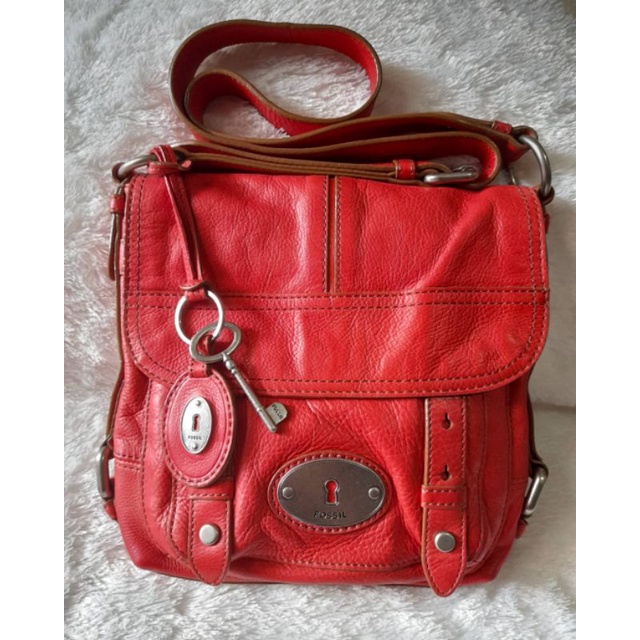 tas fossil maddox flap messengger black preloved