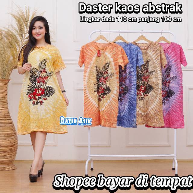 Daster kaos abstrak ukuran standart ld 110 cm