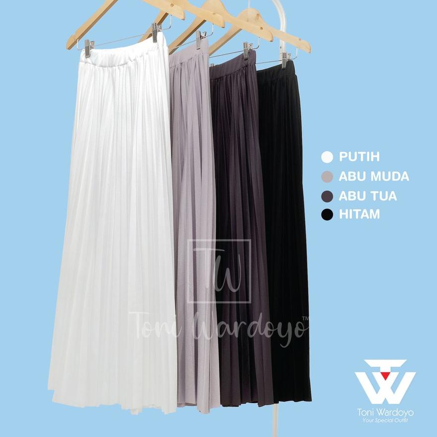 ♗ Rok Plisket Payung Polos bahan lycra import premium produk /original produk/Rok Plisket/Rok Panjan