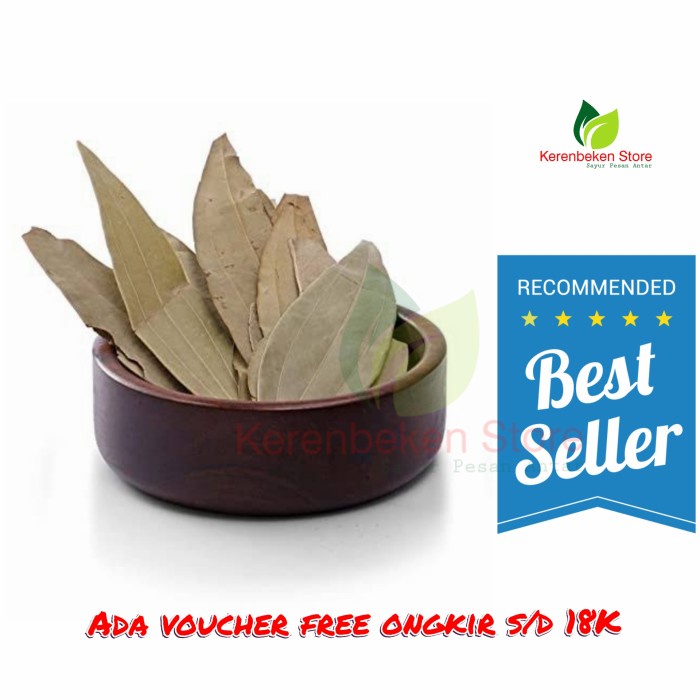 

Dried Bay leaves - daun salam Turkey kering repack ±10gr