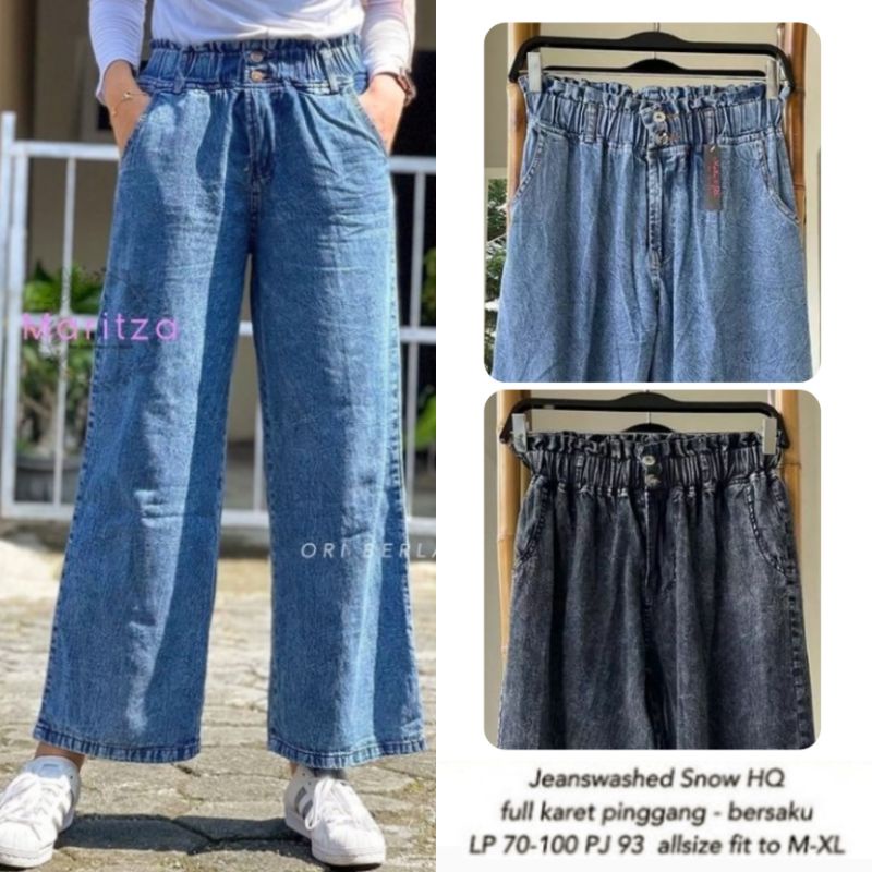 Celana Kulot Jeans Wanita Premium