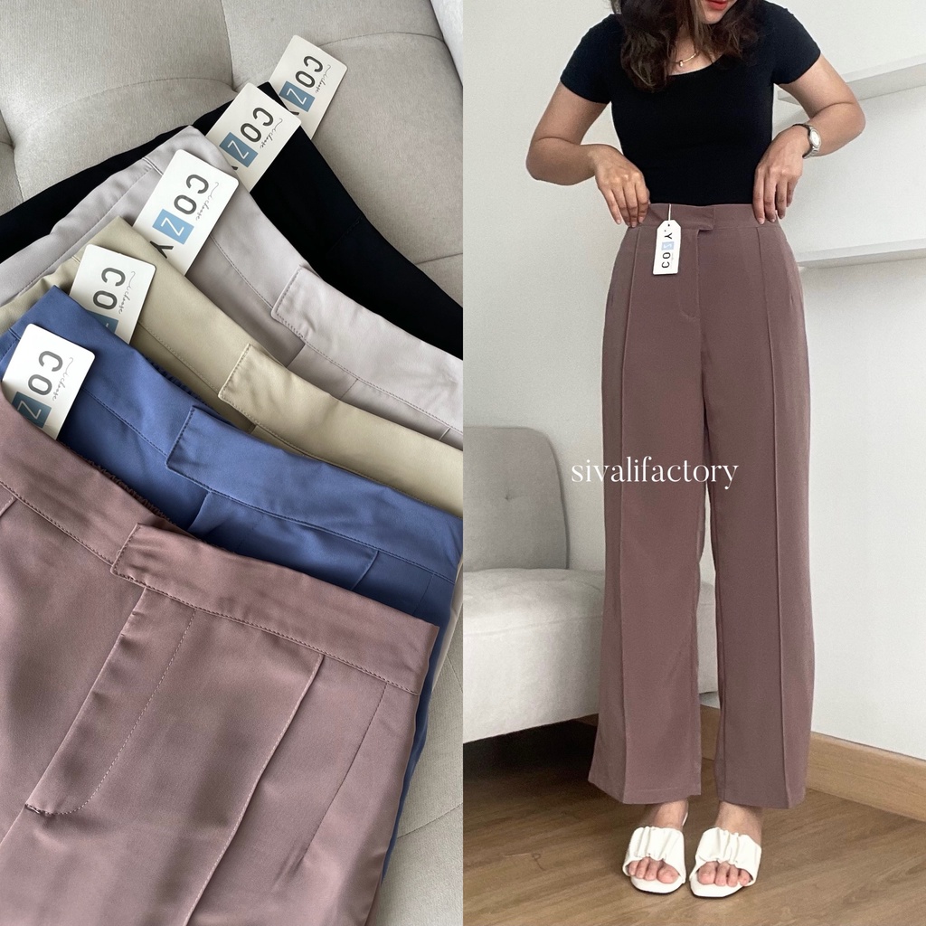 SIVALI Airin Pants || Celana Anti Kusut - Celana Kulot Wanita - Celana Kantor Formal / Casual