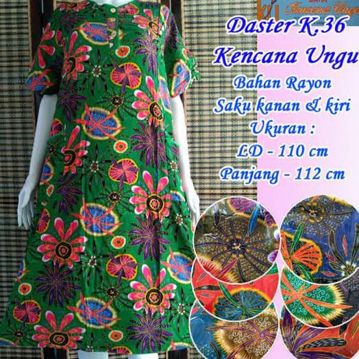 Best Seller # Daster Batik Kencana Ungu K.36 Label Biru Bahan Terbaik