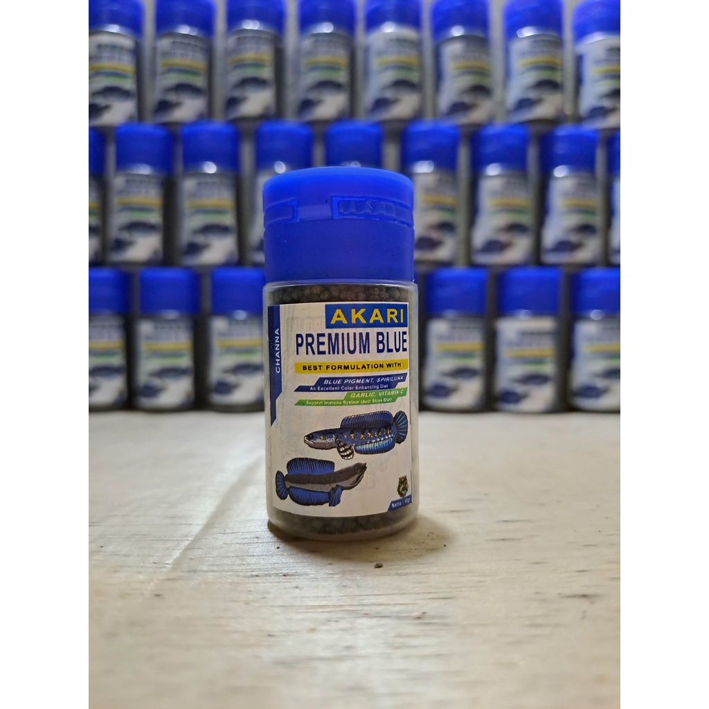 Pelet Akari Premium Blue Channa 1mm Repack 10gr Pelet Ikan Baby Channa