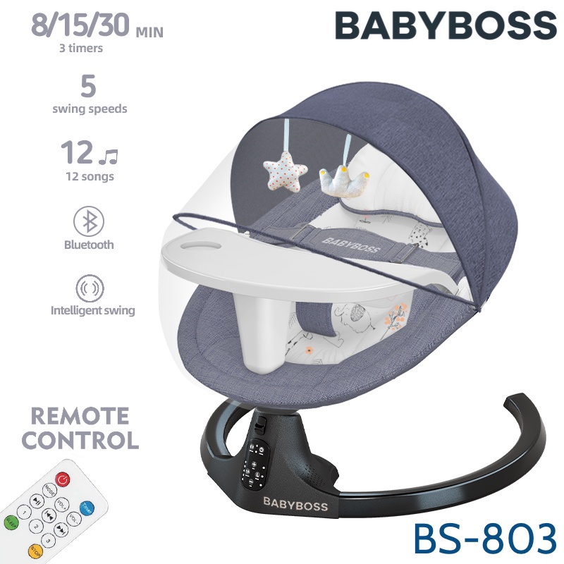 babyboss bs 803 ayunan bayi automatic baby swinger chair   swing bed with table