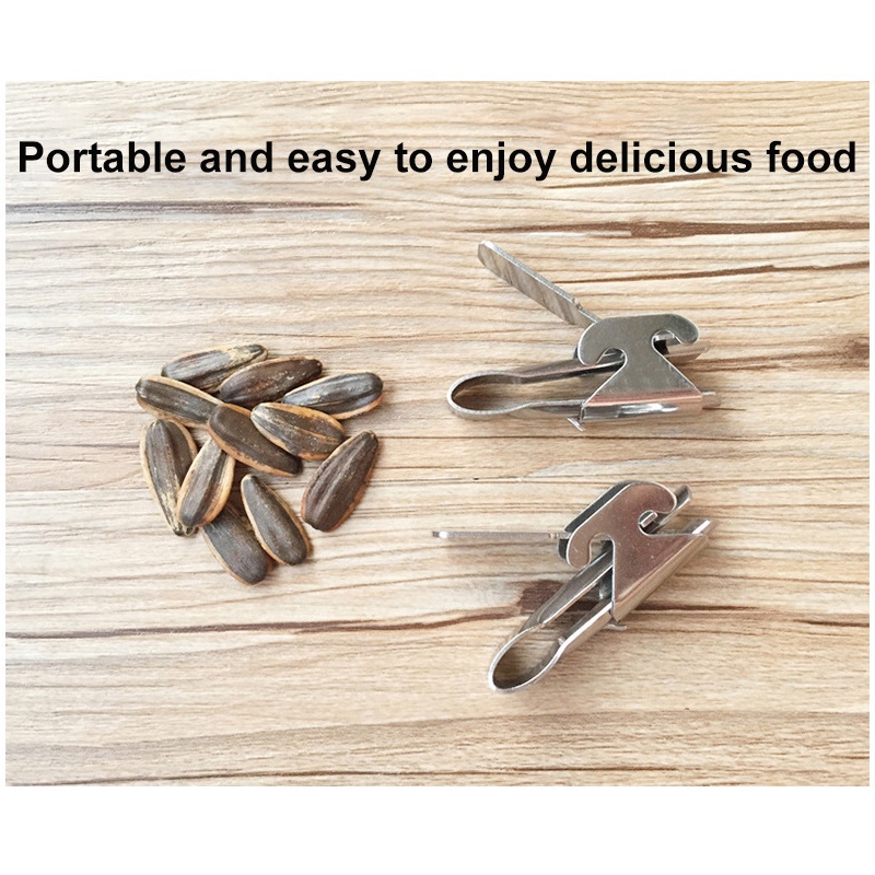 Stainless Steel Size Double Clip Melon Seed Shelling Machine Pine Nut Opening Artifact Clip Sunflower Seed Peeler Kitchen Tool