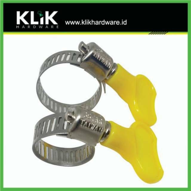 Klem Selang Kuping Stainless Taiwan - Hose Clamp PVC Handle Gas LPG Pilih Ukuran 3/4 &amp; 1 Inch