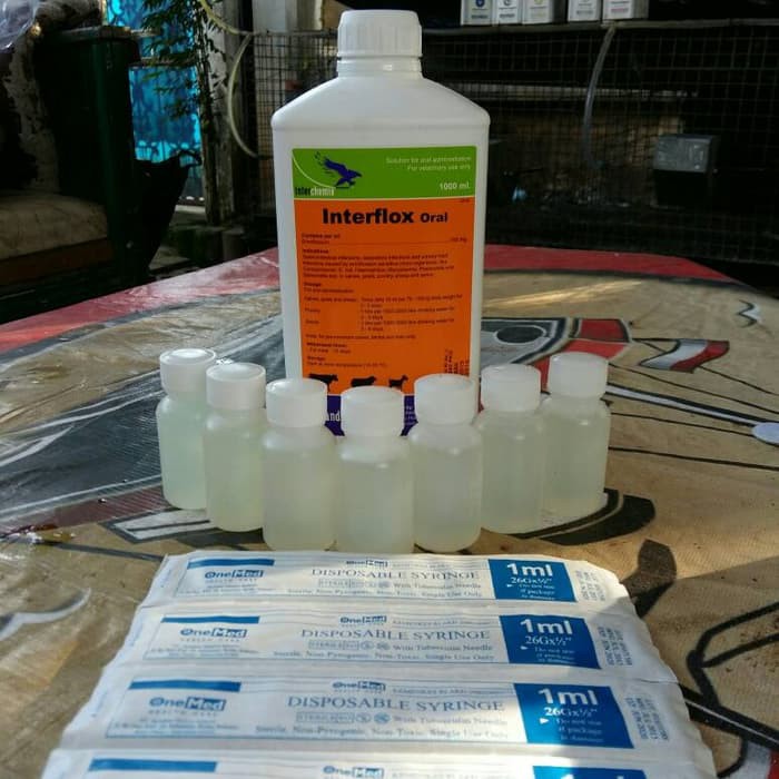 Obat Flu, pencernaan, mencret kelinci kucing dll INTERFLOX ORAL 10ml