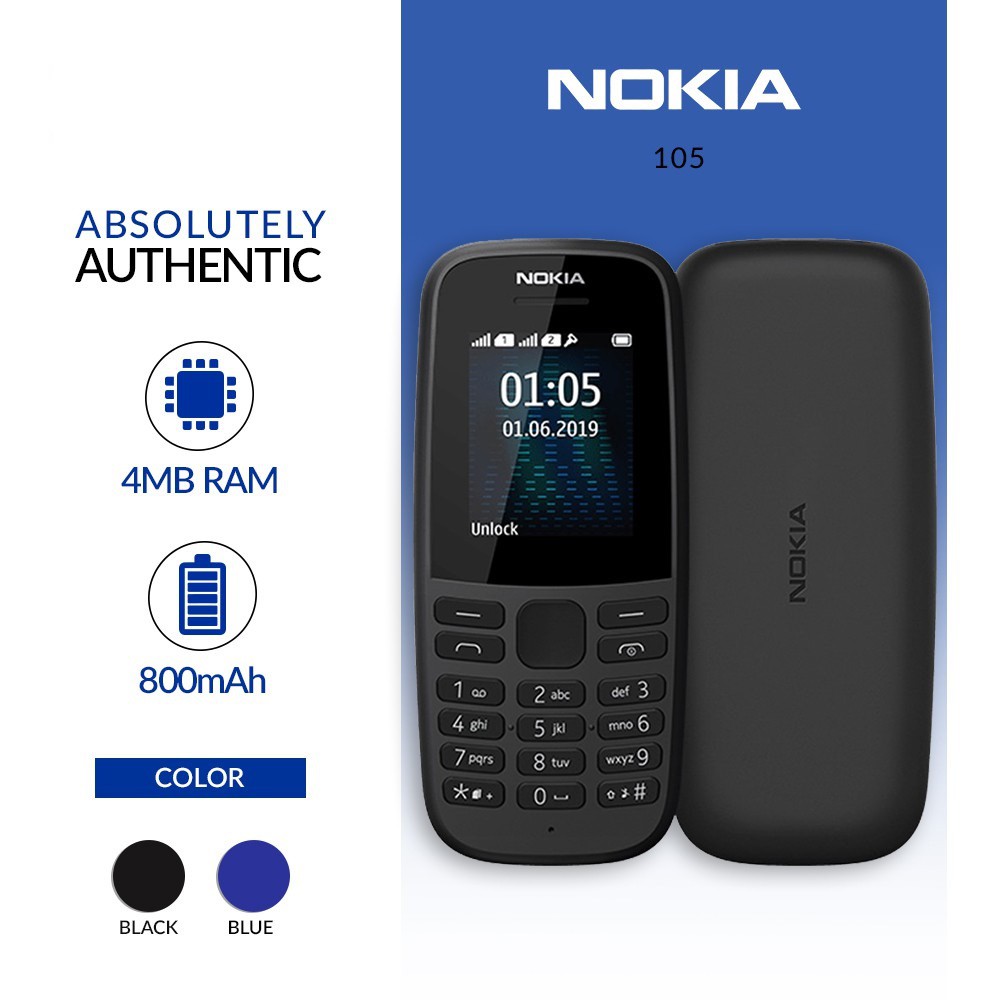 Nokia 105 2019 New Dual Sim Handphone Candybar Bisa Senter Hp Mini Nokia 105 Jadul Garansi Resmi Shopee Indonesia