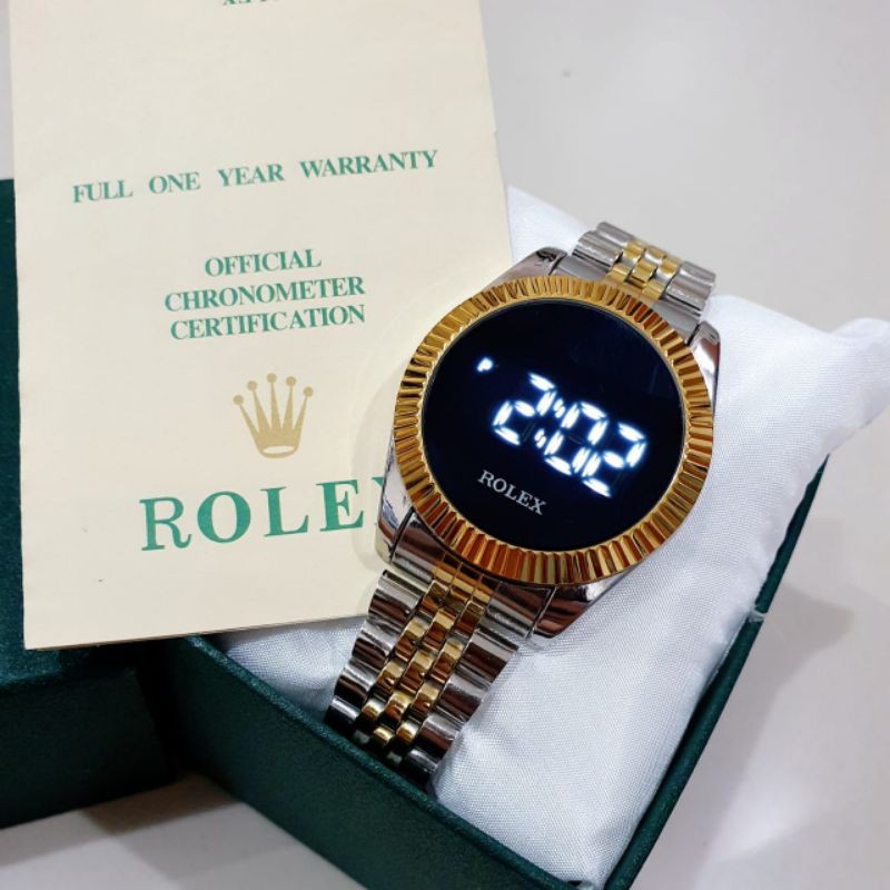 (Bisa Cod ) Jam Tangan Led ROLEX / Jam Tangan Led Pria Wanita Free Box - Kartu Harga