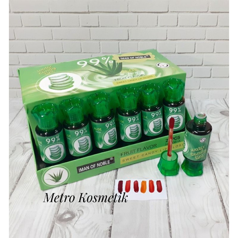 [6 pcs ] SWEET CANDY LIP GLOSS ALOE VERA IMAN OF NOBLE