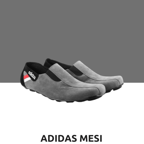 Sepatu casual pria adidas messy slip on mocasin suede